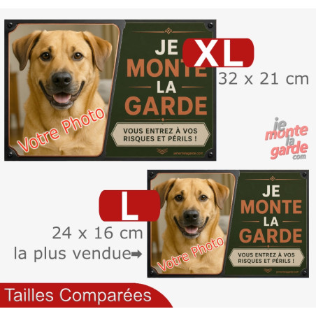 Photo Personnalisable, plaque portail "Je Monte la Garde, vous entrez à vos Risques et Périls" 2 Tailles