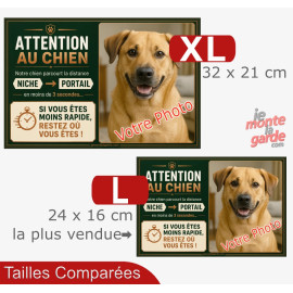 Photo Personnalisable, plaque humour "distance Niche-Portail 3 secondes" 2 Tailles