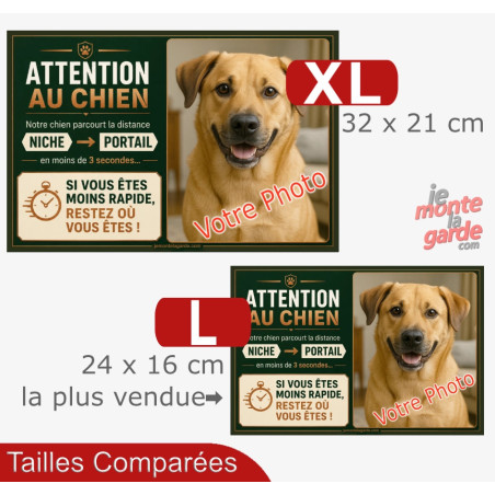 Photo Personnalisable, plaque humour "distance Niche-Portail 3 secondes" 2 Tailles