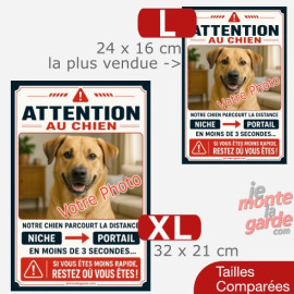 Photo Personnalisable, plaque humour verticale "distance Niche-Portail 3 secondes" 2 Tailles