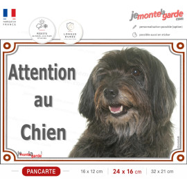 Labrit noir Tête, Berger des Pyrénées, plaque portail "Attention au Chien" photo, résiste dehors, fabriqué en France