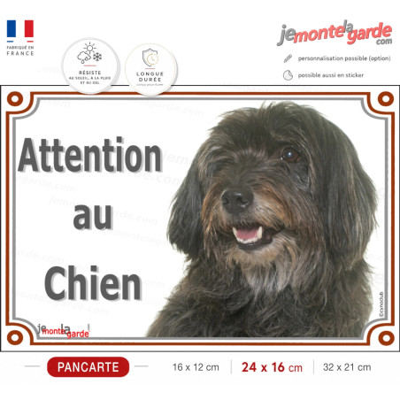 Labrit noir Tête, Berger des Pyrénées, plaque portail "Attention au Chien" photo, résiste dehors, fabriqué en France