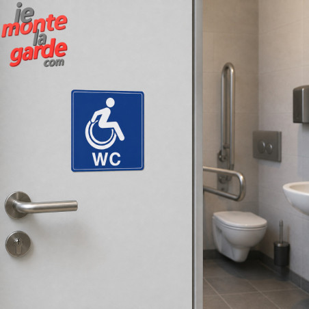 Sticker WC PMR bleu – Toilettes réservées aux personnes à mobilité réduite – 2 tailles