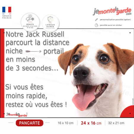 Jack Russell, plaque humour "Attention au Chien, Jetez Vous au Sol" 3 Tailles Jack Russell, plaque humour "Attention au Chien, Jetez Vous au Sol" 3 Tailles