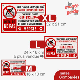 Pancarte signalétique humoristique "Ne pas grimper sur les clôtures" animaux Résiste dehors, 3 Tailles