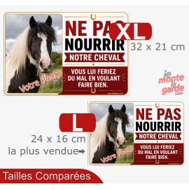 Pancarte personnalisée "Ne pas nourrir notre cheval" avec votre photo, 2 Tailles🇫🇷