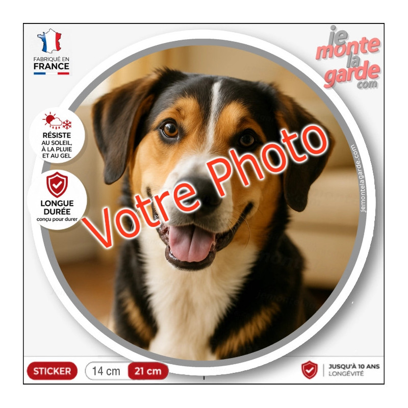 Photo personnalisable, disque photo autocollant "votre photo" Sticker adhésif rond sur mesure vitre voiture maison