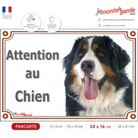 Bouvier Bernois Tête, plaque "Attention au Chien" photo, résiste à l'extérieur, fabriqué en France, idée cadeau