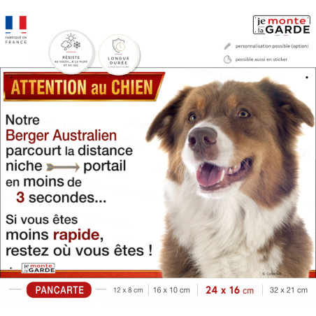 Berger Australien , Plaque humour "parcourt distance niche-portail"