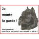 Bouvier des Flandres Noir, Panneau Portail Je Monte la Garde, plaque affiche pancarte, risques périls