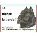 Bouvier des Flandres, plaque "Je Monte la Garde" 2 Tailles ECO C