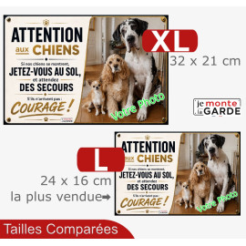 Photo Personnalisable, plaque humour PLURIEL "Attention aux Chiens, Jetez-Vous au Sol" 2 Tailles CASINO