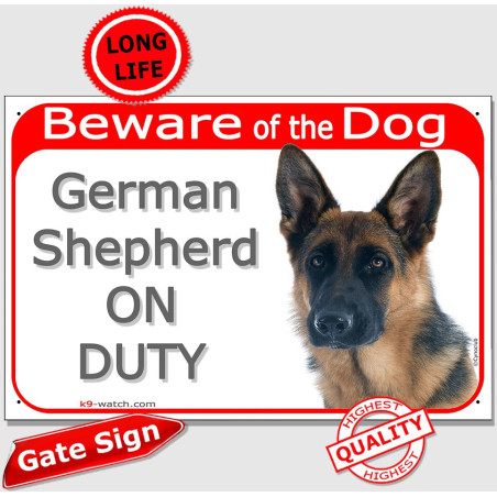 Shorthaired German Shepherd ON DUTY Sign | Black & Tan GSD