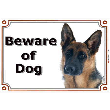 German Shepherd "Beware of Dog" Gate Plaque, 4 sizes