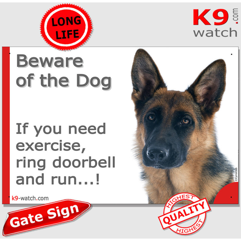 Ring Doorbell & Run! Shorthaired German Shepherd Warning Sign