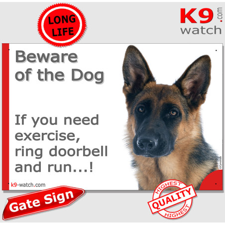 Ring Doorbell & Run! Shorthaired German Shepherd Warning Sign