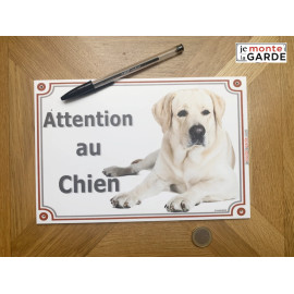 Labrador Sable, plaque portail "Attention au Chien" 4 Tailles