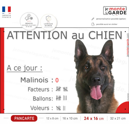 Malinois, plaque "Attention au Chien, Nombre de Voleurs, ballons, facteurs" 4 Tailles Malinois, plaque "Attention au Chien, Nombre de Voleurs, ballons, facteurs" 4 Tailles