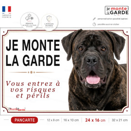 Plaque portail, Cane Corso bringé "Je Monte la Garde, entrez à vos risques et périls" photo, résiste À l'extérieur, idée cadeau