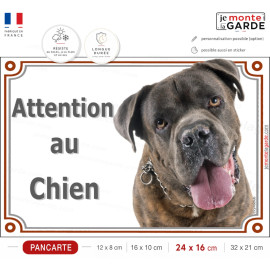 Cane Corso bringé, pancarte portail "Attention au Chien" photo race, résiste à l'extérieur, idée cadeau, fabriqué en France