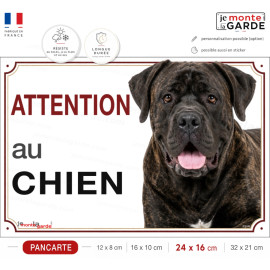 Cane Corso bringé, pancarte portail "Attention au Chien" photo race, résiste à l'extérieur, idée cadeau, fabriqué en France