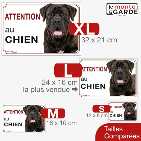 Cane Corso, plaque portail "Attention au Chien" résiste dehors, 4 Tailles
