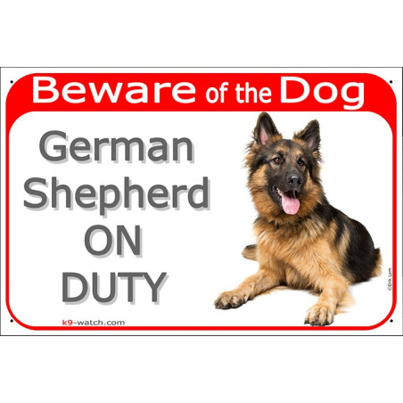 German Shepherd ON DUTY Beware of the Dog Gate Sign | 4 sizes