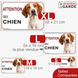 Pointer Anglais, plaque portail "Attention au Chien" résiste dehors | 4 Tailles