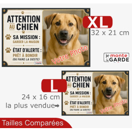 Photo Personnalisable, plaque humour "Attention au Chien, MISSION, garder la maison" 2 Tailles ORSAY