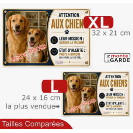 Photo Personnalisable, plaque humour PLURIEL "Attention aux Chiens, MISSION, garder la maison" 2 Tailles ATLAS