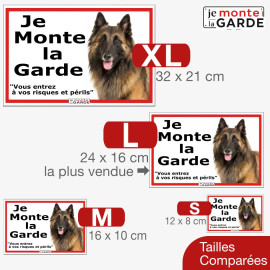 Tervueren, plaque portail ECO "je Monte la Garde, risques Périls" 3 Tailles