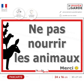 Panneau Portail "Ne pas Nourrir les Animaux, merci", pancarte champ, chevaux, ânes, poneys, panneau interdit, résiste dehors