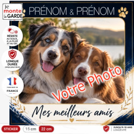 Sticker photo de vos chiens personnalisé PLURIEL "Mes meilleurs amis" RIVIERA, 2 Tailles