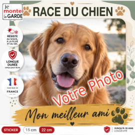 Sticker photo de votre chien personnalisé "Mon meilleur ami" TOSCANE, 2 Tailles