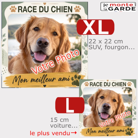 Sticker photo de votre chien personnalisé "Mon meilleur ami" TOSCANE, 2 Tailles
