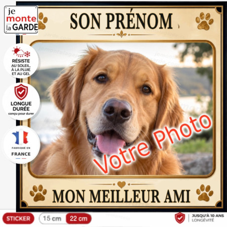 Sticker photo de votre chien personnalisé "Mon meilleur ami" DUNE | 2 Tailles