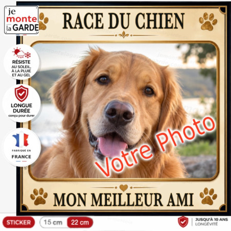 Sticker photo de votre chien personnalisé "Mon meilleur ami" DUNE | 2 Tailles