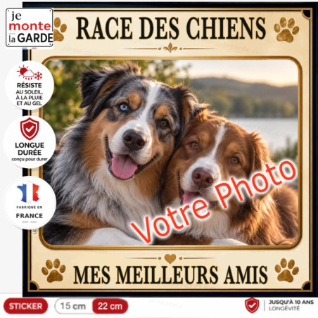 Sticker photo de vos chiens personnalisé PLURIEL "Mes meilleurs amis" DUNE, 2 Tailles
