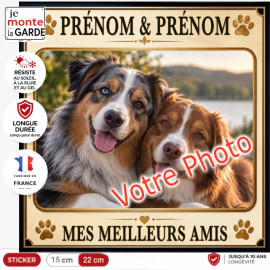 Sticker photo de vos chiens personnalisé PLURIEL "Mes meilleurs amis" DUNE, 2 Tailles