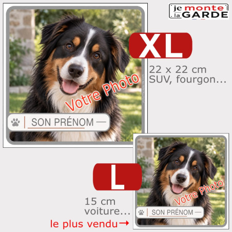 Photo Personnalisable, carré autocollant sur mesure "votre photo" + son prénom | 2 Tailles