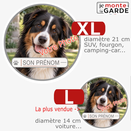 Photo Personnalisable, rond autocollant sur mesure "votre photo" + son prénom | 2 Tailles