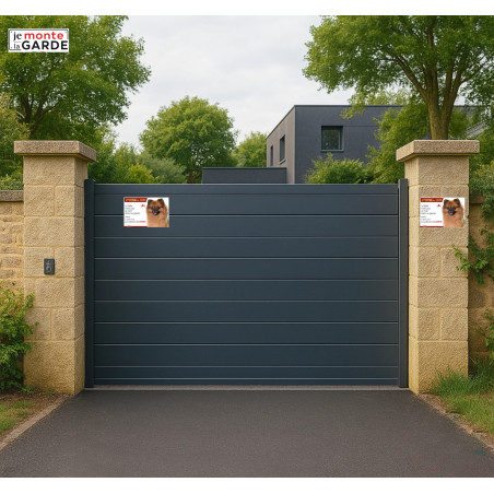 Pancarte Spitz roux "Excellente alarme" – Attention au chien