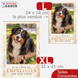 Photo Personnalisable, plaque verticale "Empreinte sur mon Coeur" ÉTERNITÉ | 2 Tailles