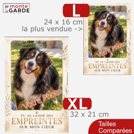 Photo Personnalisable, plaque verticale "Empreinte sur mon Coeur" ÉTERNITÉ | 2 Tailles