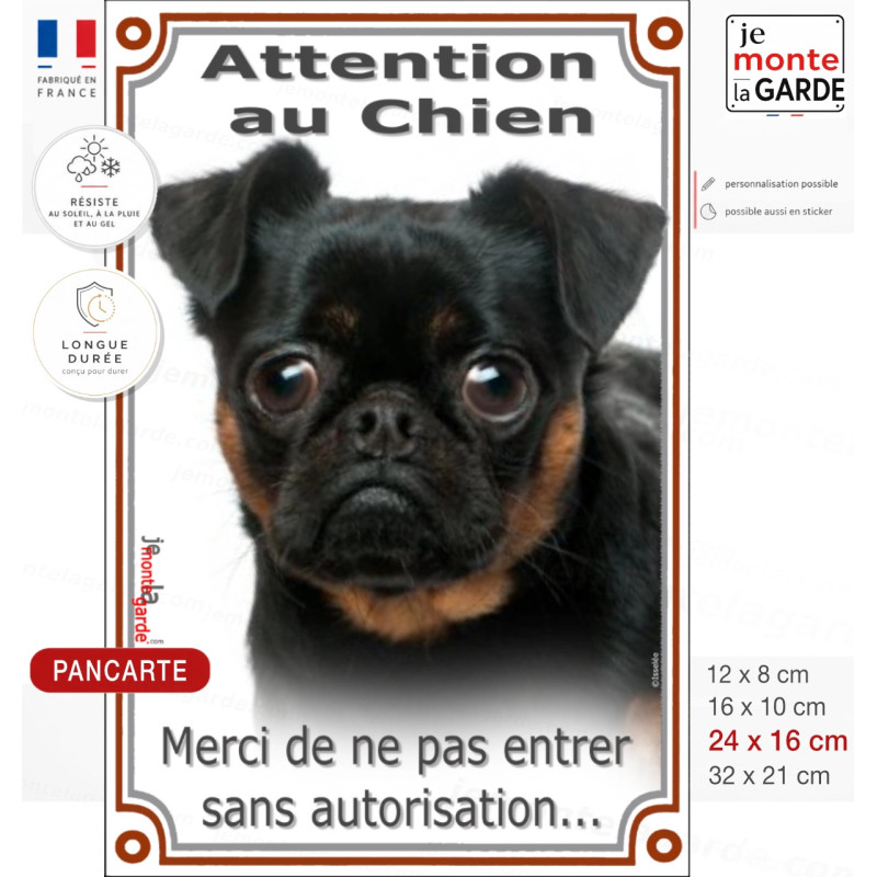 Brabançon, Plaque Portail "Attention au Chien, merci de ne pas entrer sans autorisation" verticale, photo, résiste pluie soleil Brabançon, Plaque Portail "Attention au Chien, merci de ne pas entrer sans autorisation" verticale, photo, résiste pluie soleil