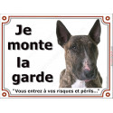 Bull Terrier, plaque portail "Je Monte la Garde" 2 tailles LUX D