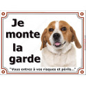 Beagle Fauve, plaque "Je Monte la Garde" 2 tailles LUX D