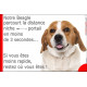 Plaque attention au chien Beagle parcourt Distance Niche - Portail moins 3 secondes, rapide pancarte humour drôle marrant