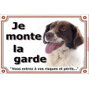 Epagneul Breton, plaque "Je Monte la Garde" 2 tailles LUX D