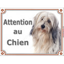 Terrier du Tibet, plaque portail "Attention au Chien" 2 tailles LUX A